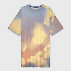 Женская длинная футболка Облачное небо на закате