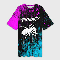 Футболка женская длинная The prodigy neon, цвет: 3D-принт