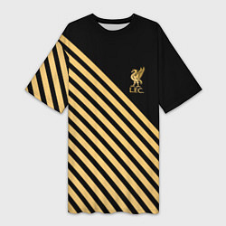 Женская длинная футболка Liverpool ливерпуль полосы