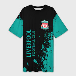 Женская длинная футболка Ливерпуль краска