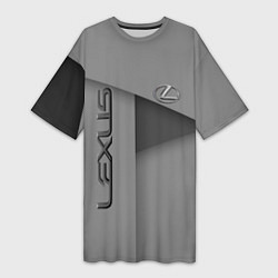 Женская длинная футболка Lexus - серая абстракция