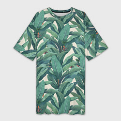 Женская длинная футболка Листья Банановых Деревьев