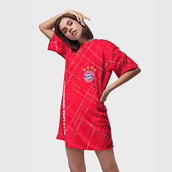 Футболка женская длинная Bayern munchen Абстрактно выцарапанный фон, цвет: 3D-принт — фото 2