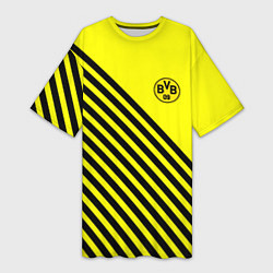 Женская длинная футболка Borussia черные полосы