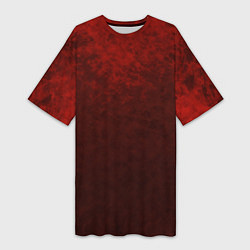 Женская длинная футболка Мраморный красно-черный градиент