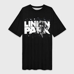 Футболка женская длинная Linkin Park логотип с фото, цвет: 3D-принт