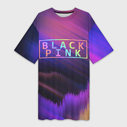 Футболка женская длинная BLACKPINK COLORS, цвет: 3D-принт