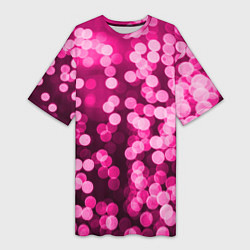 Женская длинная футболка Розовые блестки