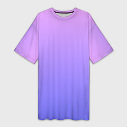 Футболка женская длинная PINK-PURPLE GRADIENT ГРАДИЕНТ РОЗОВО-ФИОЛЕТОВЫЙ, цвет: 3D-принт