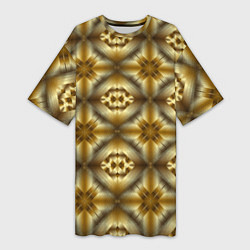 Женская длинная футболка Калейдоскоп GOLD золотые 3D текстуры