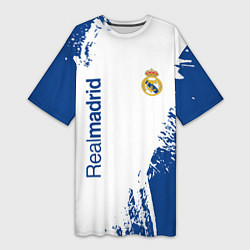 Женская длинная футболка Реал Мадрид краска