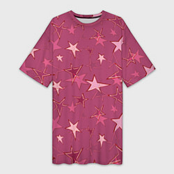 Женская длинная футболка Terracotta Star Pattern