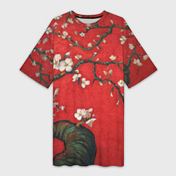 Женская длинная футболка Цветущий миндаль