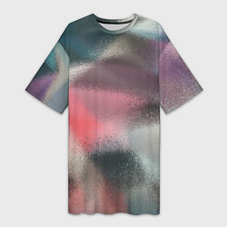 Женская длинная футболка Современный разноцветный абстрактный узор