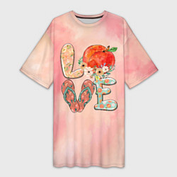 Женская длинная футболка Love Summer Лето