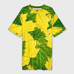 Женская длинная футболка Осенние кленовые листья