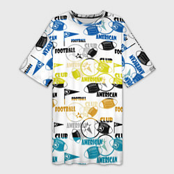 Женская длинная футболка American football sports pattern