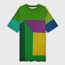 Женская длинная футболка Абстрактный случайный набор геометрических фигур -