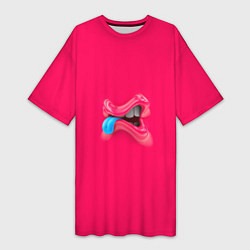 Женская длинная футболка Розовый монстр