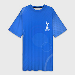 Женская длинная футболка Tottenham hotspur Голубая абстракция