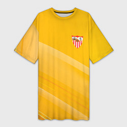 Женская длинная футболка Sevilla желтая абстракция