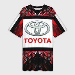 Футболка женская длинная Toyota - абстракция - лого, цвет: 3D-принт