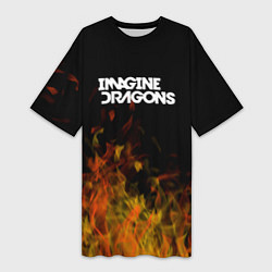 Женская длинная футболка Imagine Dragons - пламя