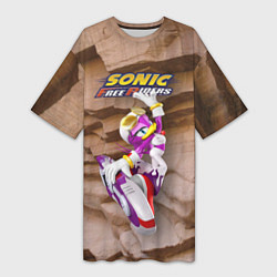 Футболка женская длинная Wave the Swallow - Sonic Free Riders, цвет: 3D-принт