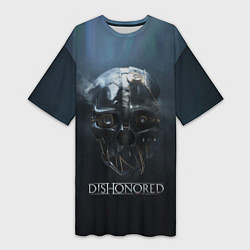 Футболка женская длинная Dishonored - маска, цвет: 3D-принт