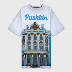 Футболка женская длинная Город Пушкин : Екатерининский дворец, цвет: 3D-принт