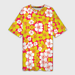 Женская длинная футболка Hawaiian kaleidoscope