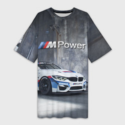 Футболка женская длинная BMW M4 GT4 - racing team - motorsport, цвет: 3D-принт