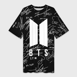 Женская длинная футболка BTS - Автографы
