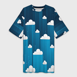 Женская длинная футболка Night clouds