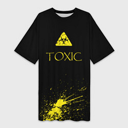 Футболка женская длинная TOXIC - Биологическая опасность, цвет: 3D-принт