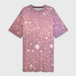 Женская длинная футболка Pink bubbles