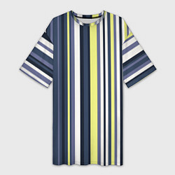 Женская длинная футболка Абстрактные разноцветные линии