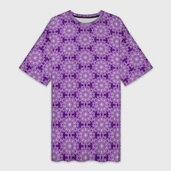 Женская длинная футболка Абстракция узор фиолетовый
