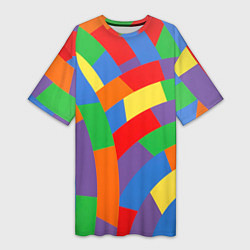 Женская длинная футболка Разноцветные текстуры и паттерны