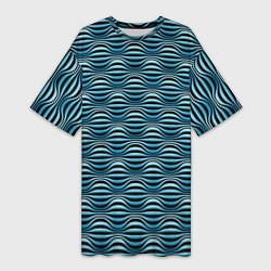 Женская длинная футболка Объёмные полосы - оптическая иллюзия