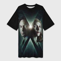 Футболка женская длинная X - Files, цвет: 3D-принт