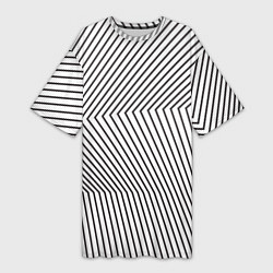 Женская длинная футболка Ломанные линии и оптическая иллюзия