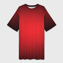 Женская длинная футболка Красно-черная затемняющая виньетка