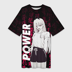 Футболка женская длинная Человек бензопила Power, цвет: 3D-принт