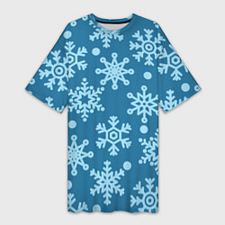 Женская длинная футболка Blue snow