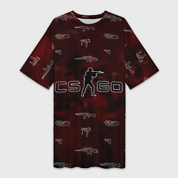 Футболка женская длинная CS GO с оружием, цвет: 3D-принт