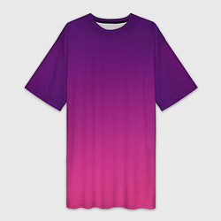 Футболка женская длинная Фиолетово малиновый градиент, цвет: 3D-принт