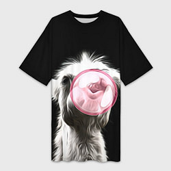 Женская длинная футболка Верблюд жует жвачку