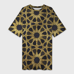 Футболка женская длинная Арабские узоры, Arabian Pattern, цвет: 3D-принт