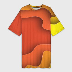 Женская длинная футболка Оранжево-жёлтый разлом